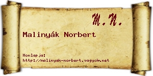 Malinyák Norbert névjegykártya